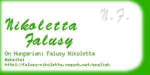 nikoletta falusy business card